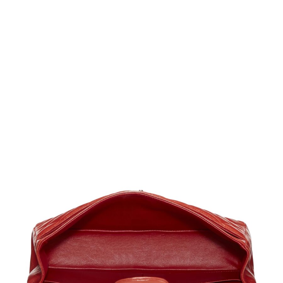 Chl, Red Quilted Lambskin Classic Double Flap Medium, Red | Studio Nafay