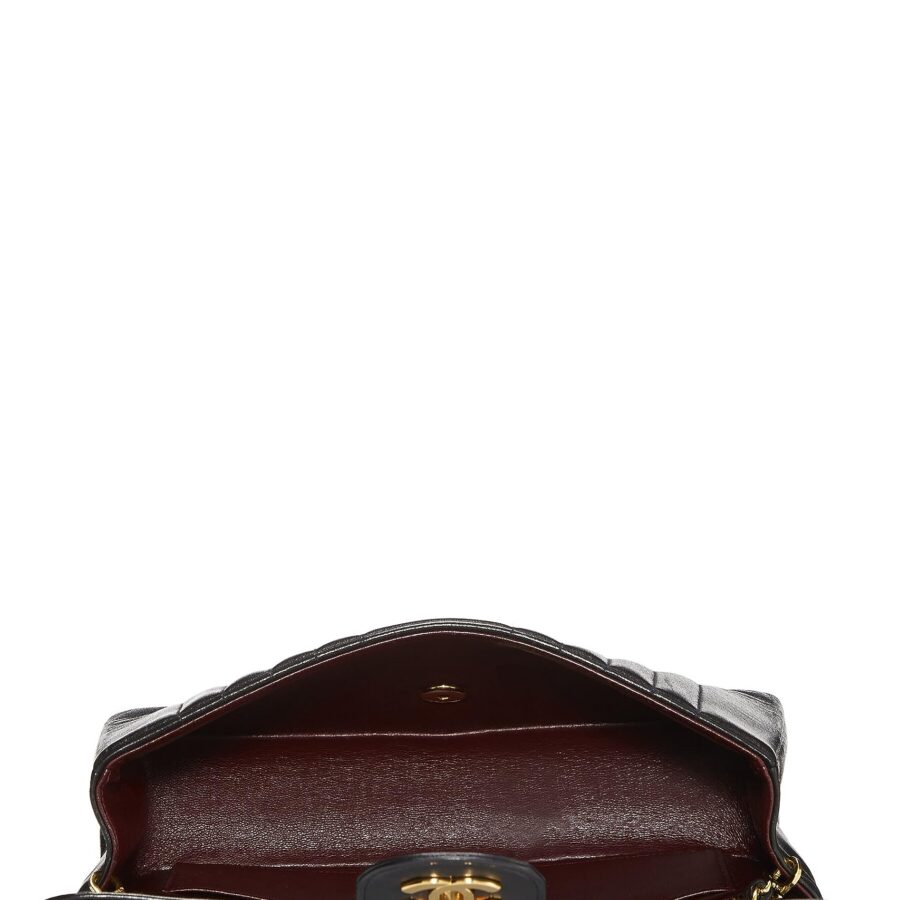 Chl, Black Vertical Lambskin Classic Flap Medium, Black | Studio Nafay