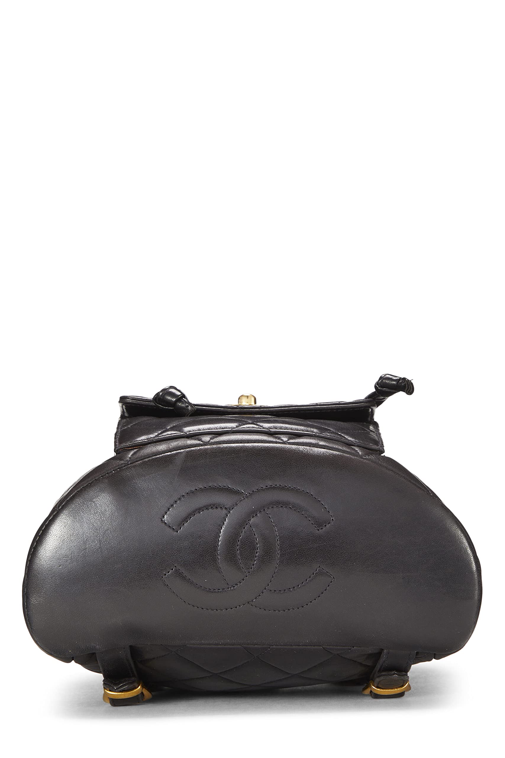 Chl, Black Quilted Lambskin Classic Backpack Medium, Black