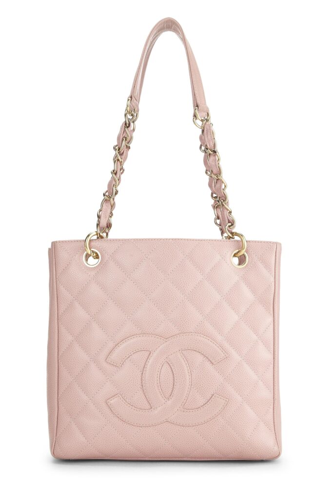 Chanel, Pink Quilted Caviar Petite Shopping Tote (PST), Pink | Studio Nafay