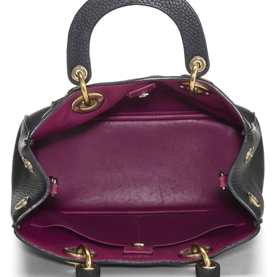 Dior, Black Leather Diorissimo Handbag Mini, Black | Studio Nafay