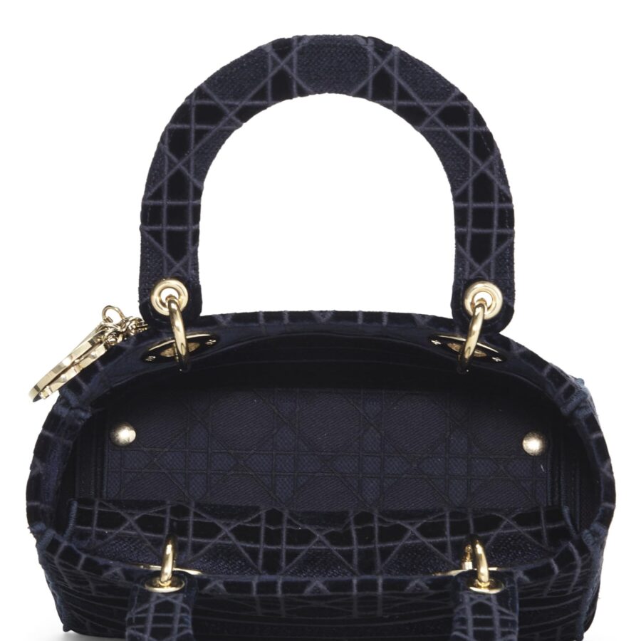 Dior, Blue Velvet Cannage Lady D-Lite Medium, Blue | Studio Nafay