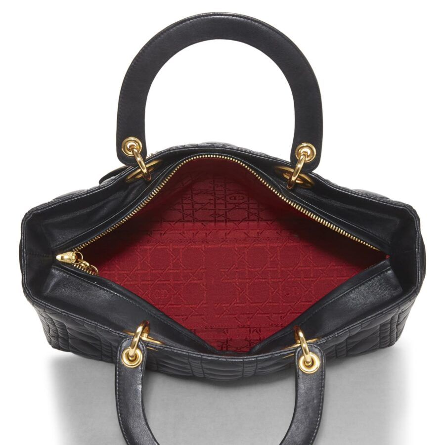 Dior, Black Cannage Leather Lady Dior Large, Black | Studio Nafay