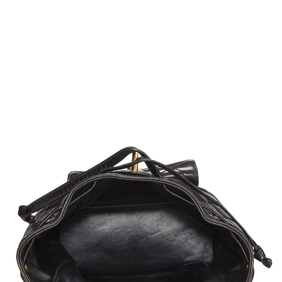 Chl, Black Quilted Lambskin Classic Backpack Medium, Black | Studio Nafay