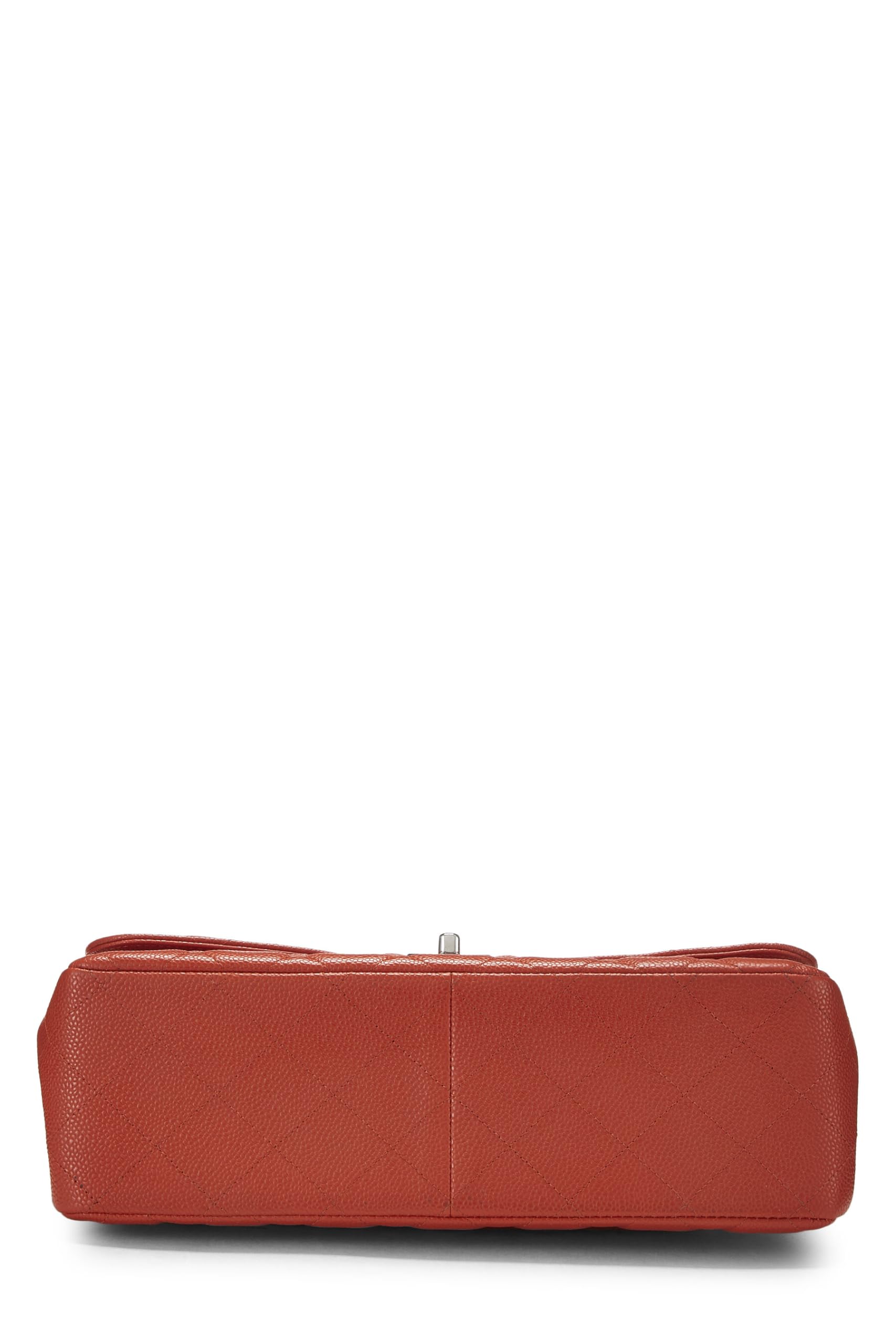 Chl, Orange Quilted Caviar New Classic Double Flap Jumbo, Orange