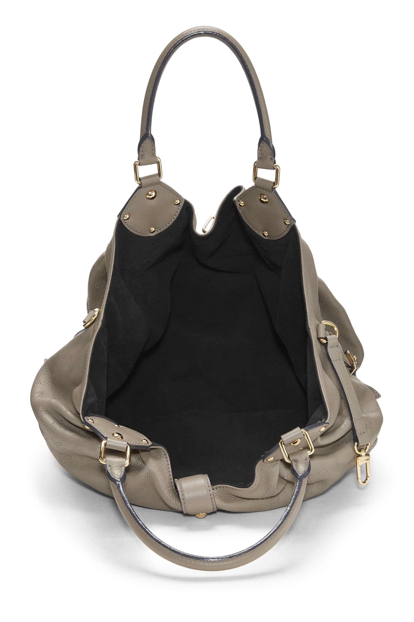 Louis Vuitton, Grey Monogram Leather Mahina Large, Grey