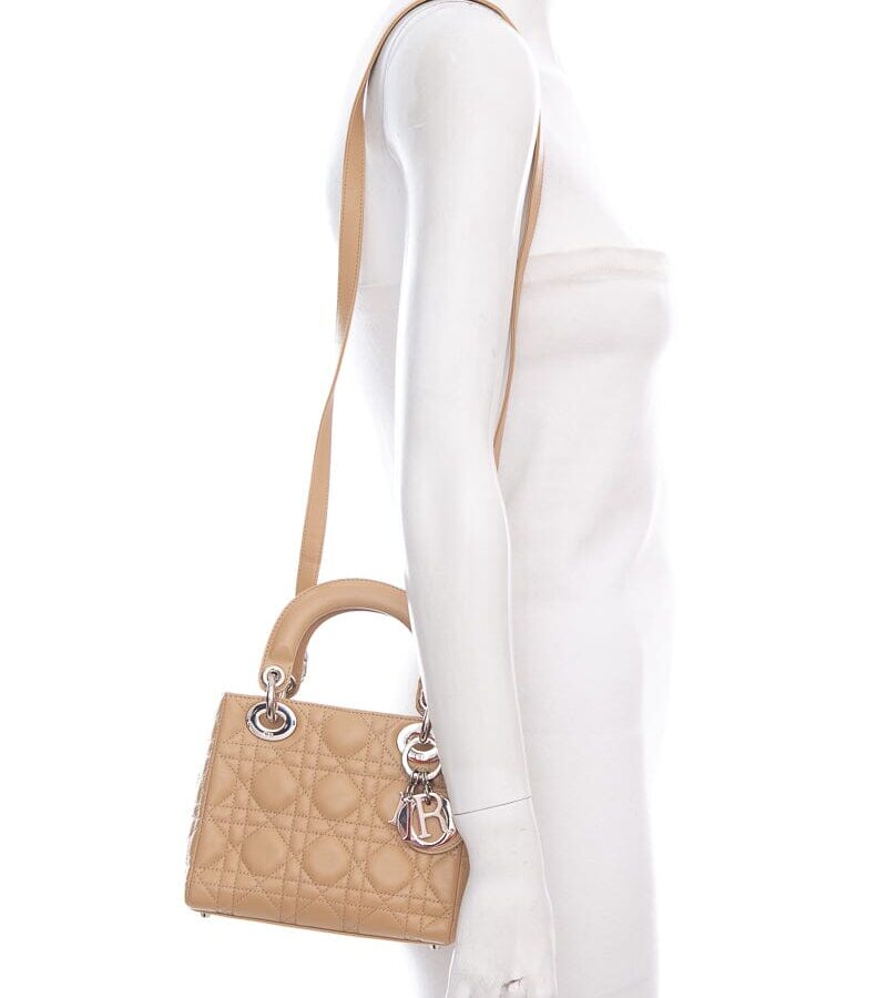Dior Beige Mini Lady Dior Handbag | Studio Nafay