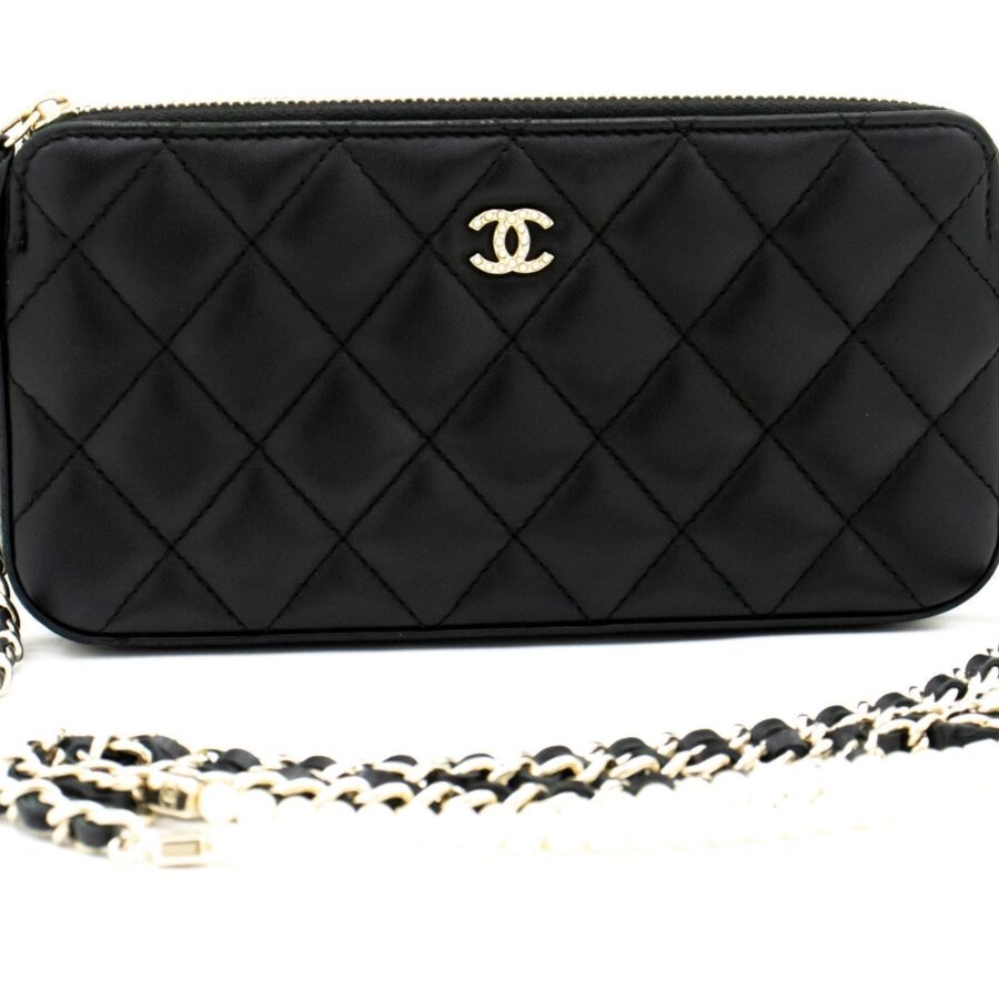 Chanel Wallet On Chain Lambskin Black Crossbody Bag 2 | Studio Nafay