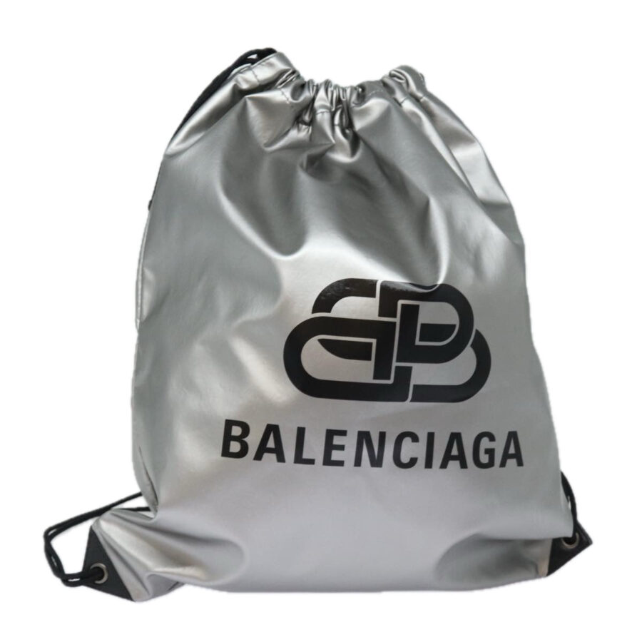BALENCIAGA BB Explorer Backpack Nylon Silver 593648 Auth 74772 | Studio Nafay