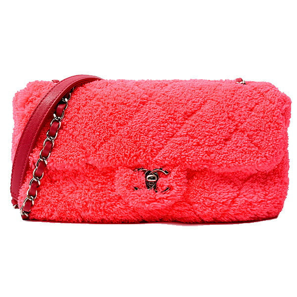 Chanel Pile Matelassé Chain Shoulder Bag Pink Classic Flap | Studio Nafay