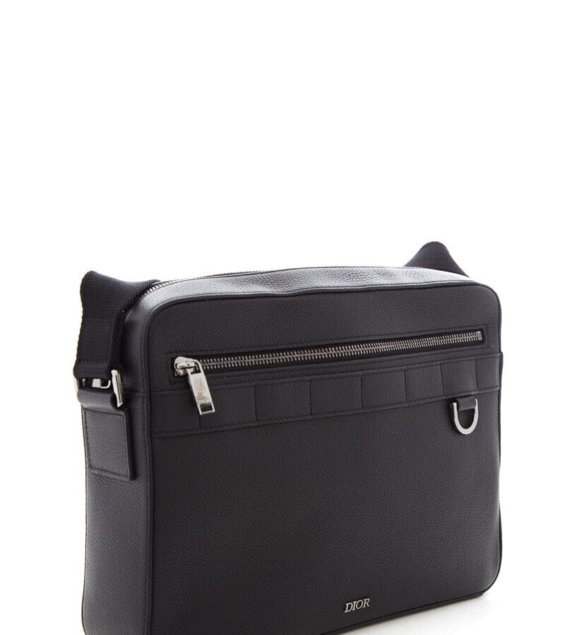 Dior Black Leather Safari Messenger Handbag | Studio Nafay