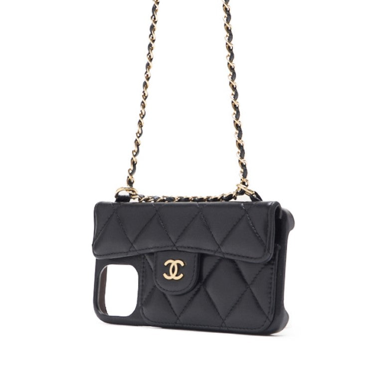 Chanel Matrasse Smartphone Case (iPhone 13pro) Chain Sder Black Shoulder Bag Shellder Bag Ladies Bag Hybrid ? Ship? Ladies Online