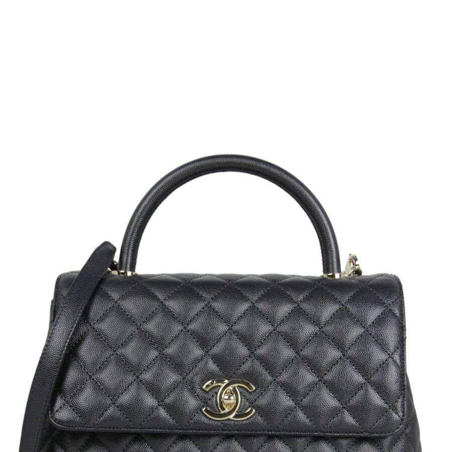 Chanel Black Caviar Small Coco Handle Bag | Studio Nafay