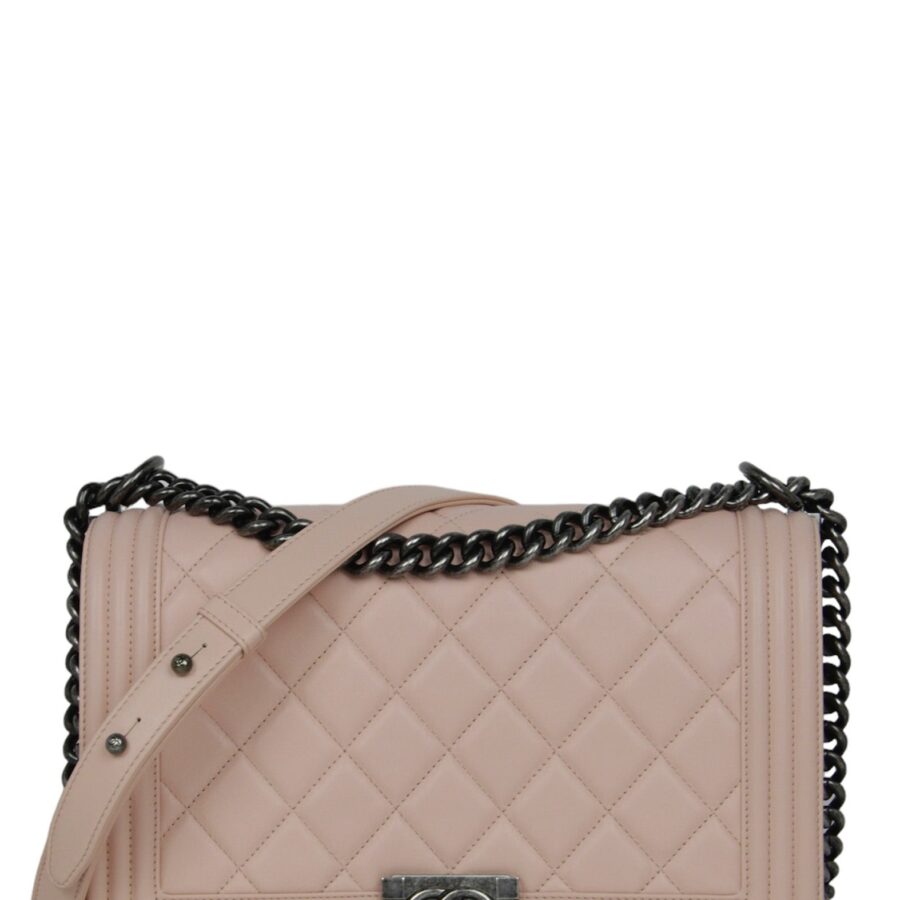 Chanel Pink Lambskin Leather New Medium Boy Bag | Studio Nafay