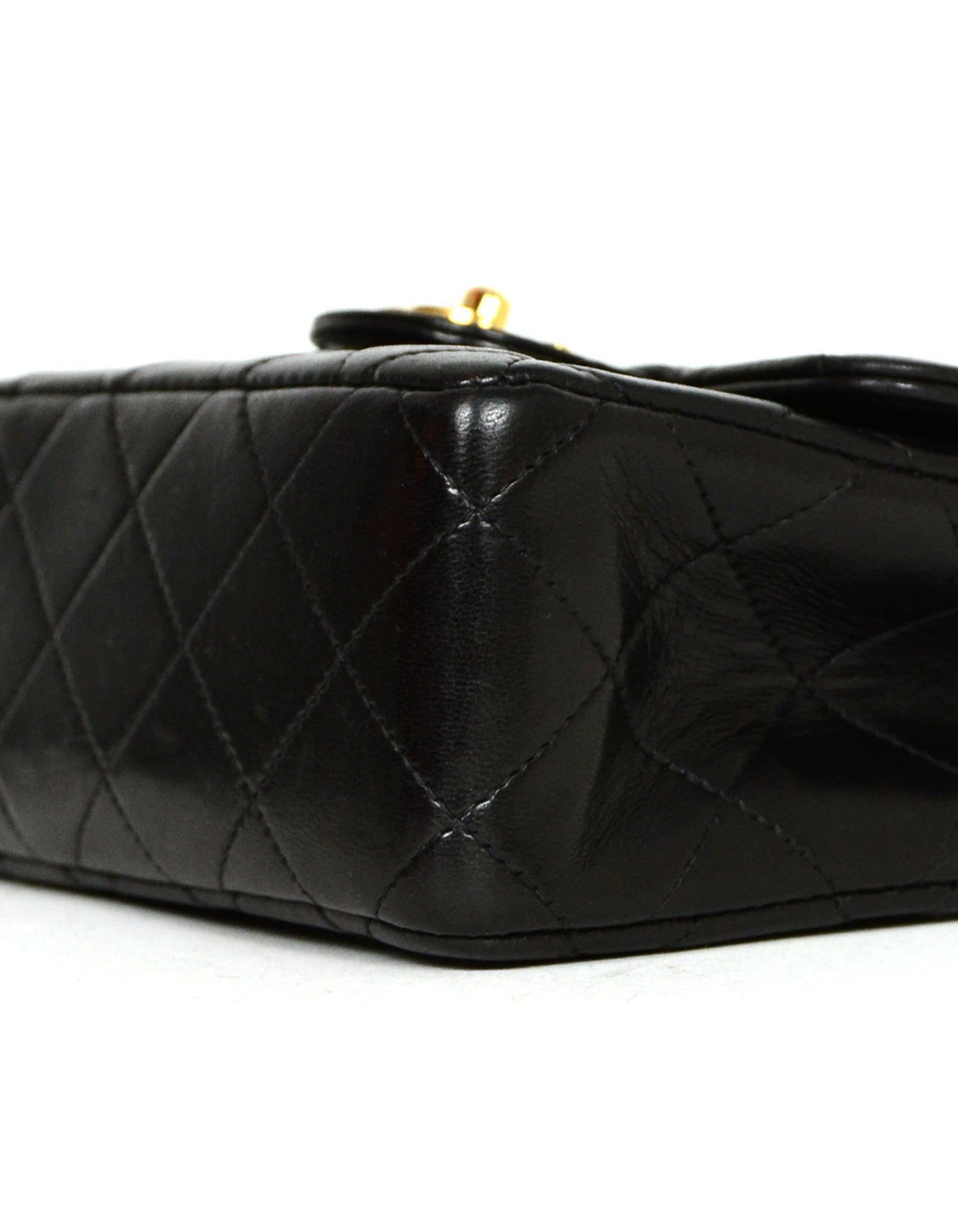 Chanel '90s Black Lambskin Leather Quilted Micro Mini Kelly Flap Bag - Product Image 4