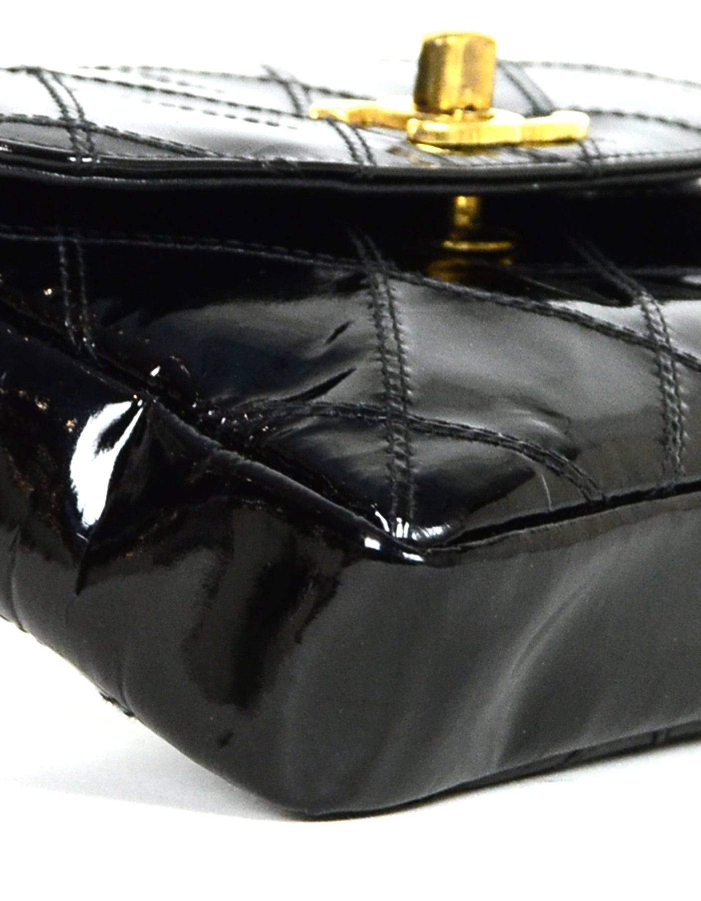 Chanel Black Patent Leather Quilted CC Twist-lock Leather Laced Belt Bag - Product Image 4