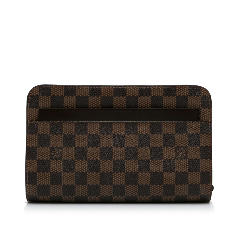 Brown Louis Vuitton Damier Ebene Saint Louis Pochette Clutch Bag | Studio Nafay