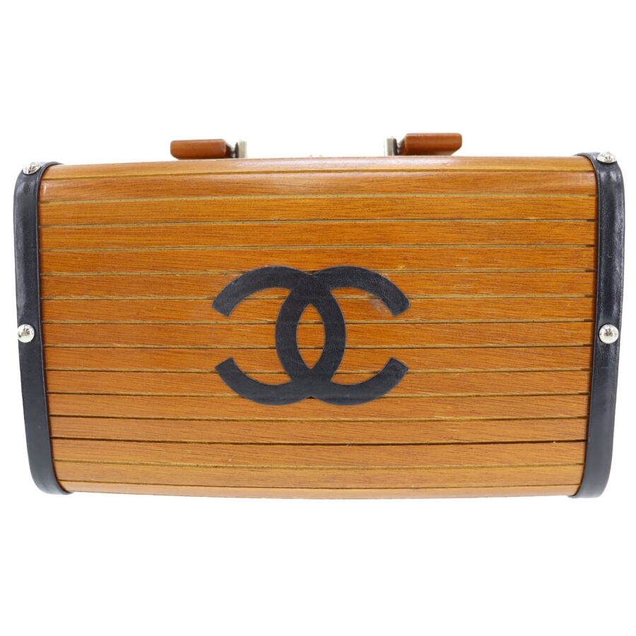 Chanel Brown Wood Vanity Handbag | Studio Nafay