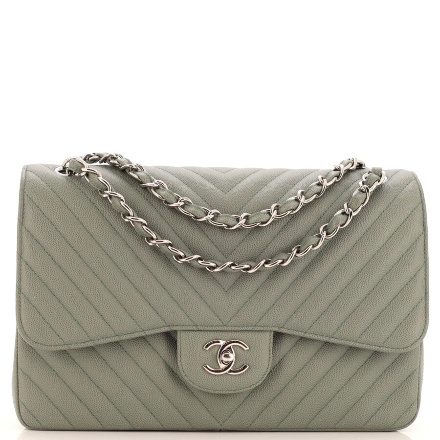 CHANEL Classic Double Flap Bag Chevron Caviar Jumbo | Studio Nafay