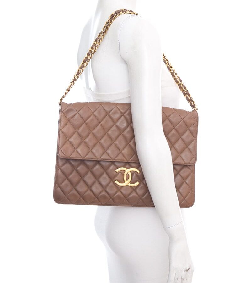 Chanel - Beige Quilted Clutch on Chain With Gold Hardware | Studio Nafay