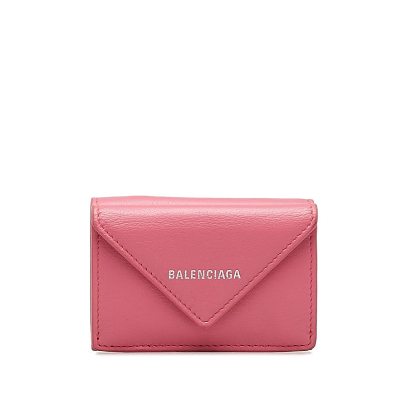 Balenciaga Mini Paper Wallet Leather Pink | Studio Nafay