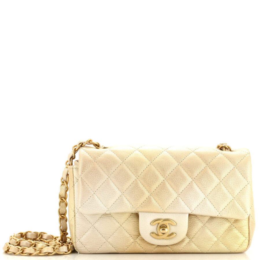 CHANEL Classic Single Flap Bag Quilted Ombre Metallic Goatskin Mini | Studio Nafay