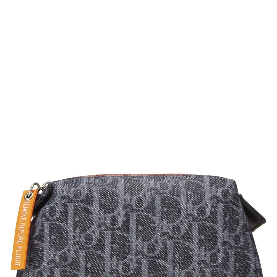 Dior, Navy Denim Trotter Flight Pouch, Navy | Studio Nafay