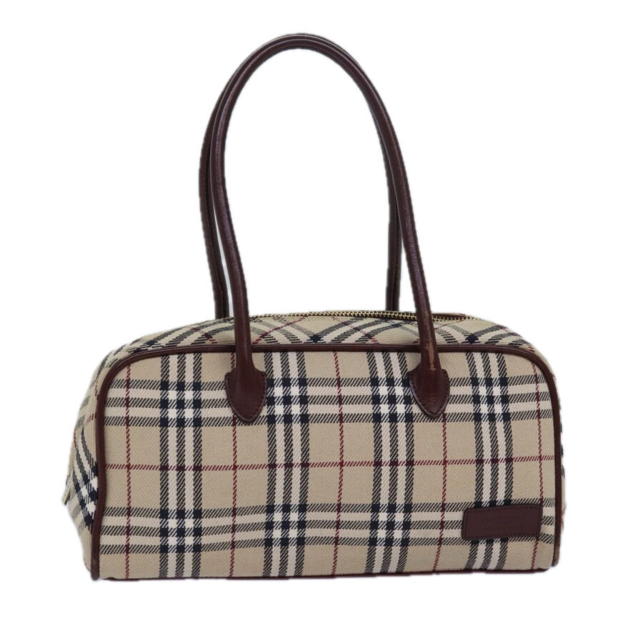 Burberry Nova Check Hand Bag Canvas Beige Auth 81791 | Studio Nafay