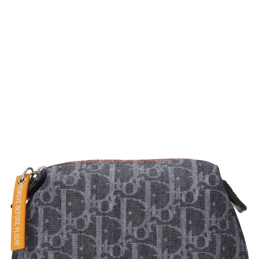 Dior, Navy Denim Trotter Flight Pouch, Navy | Studio Nafay