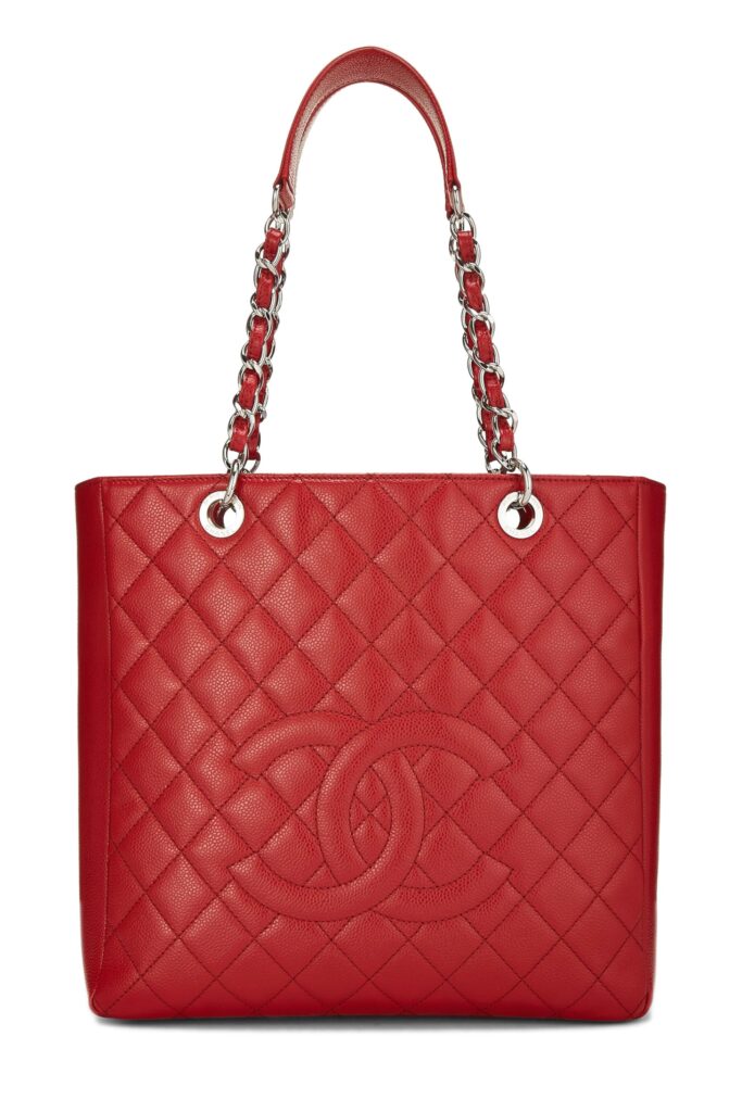 Chanel, Red Quilted Caviar Petite Shopping Tote (PST) XL, Red | Studio Nafay