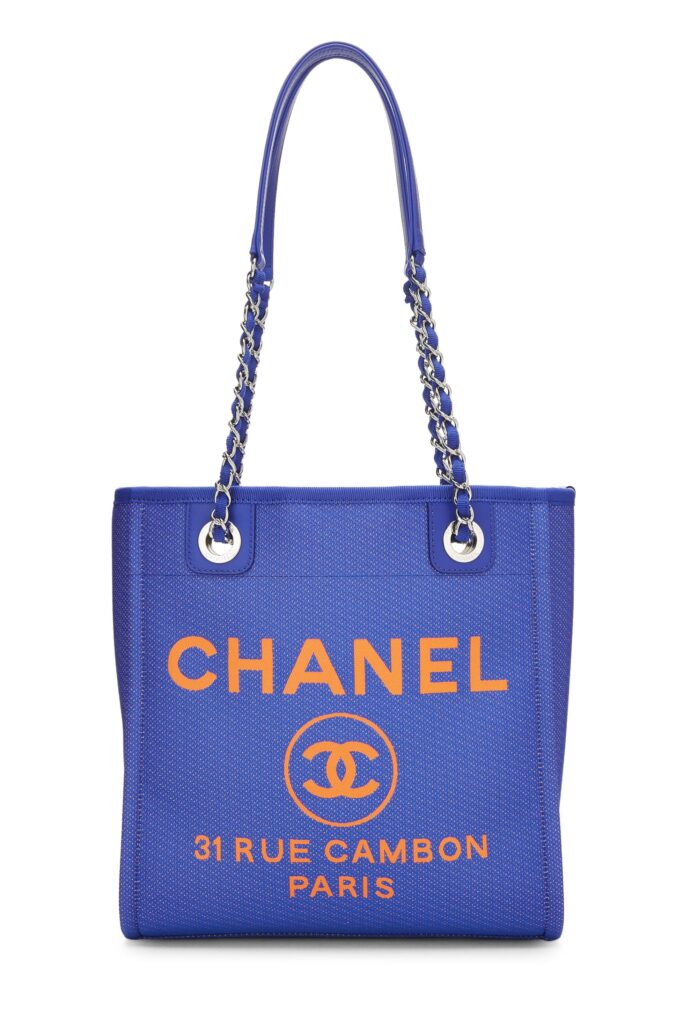 Chanel, Blue Canvas Deauville Tote Mini, Blue | Studio Nafay