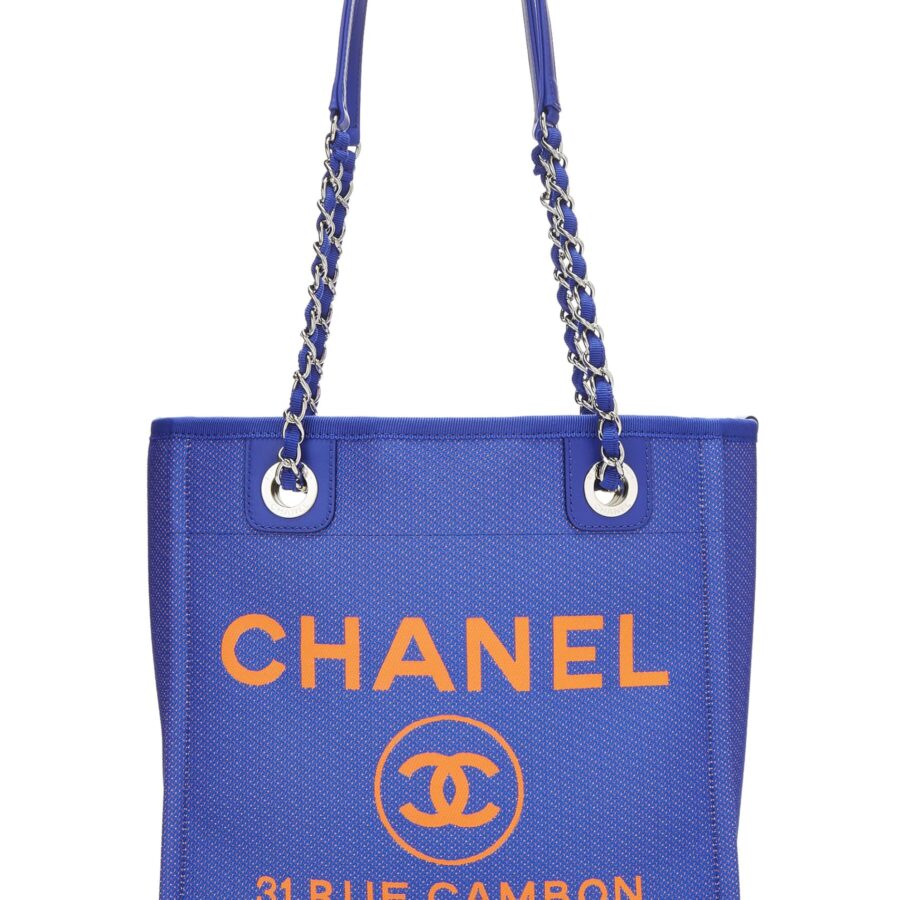 Chanel, Blue Canvas Deauville Tote Mini, Blue | Studio Nafay