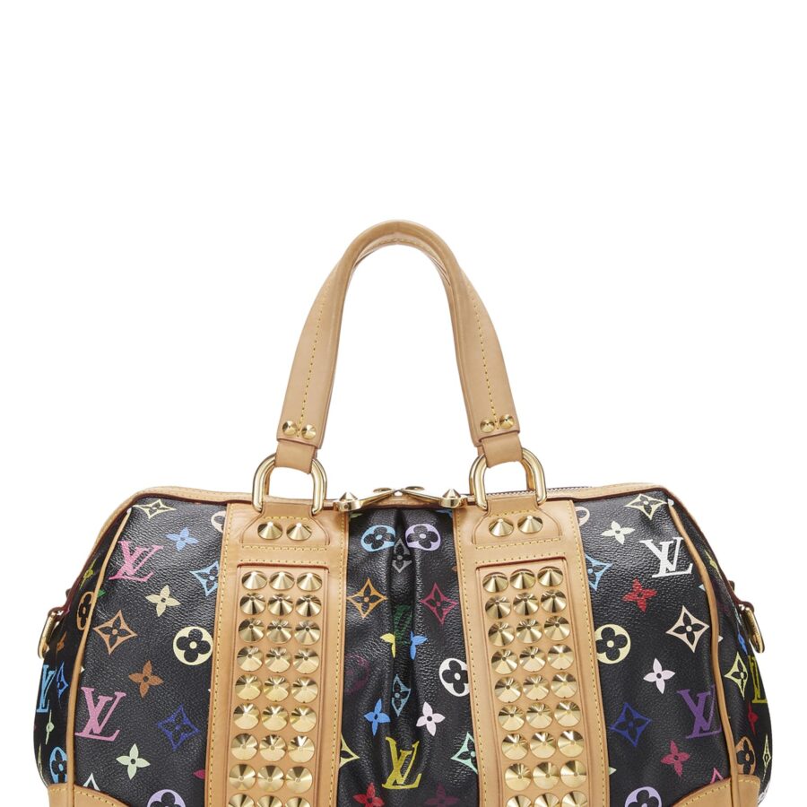 Louis Vuitton, Takashi Murakami x Louis Vuitton Black Monogram Multicolore Courtney MM, Black | Studio Nafay