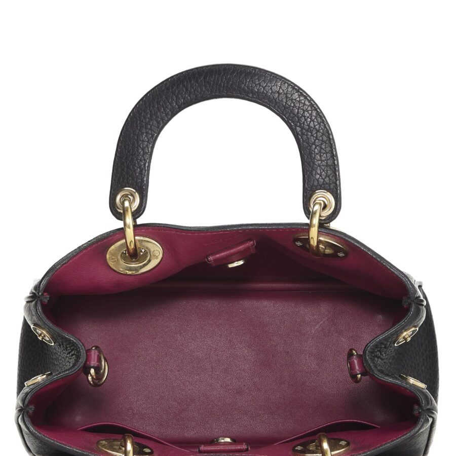 Dior, Black Calfskin Diorissimo Handbag Mini, Black | Studio Nafay