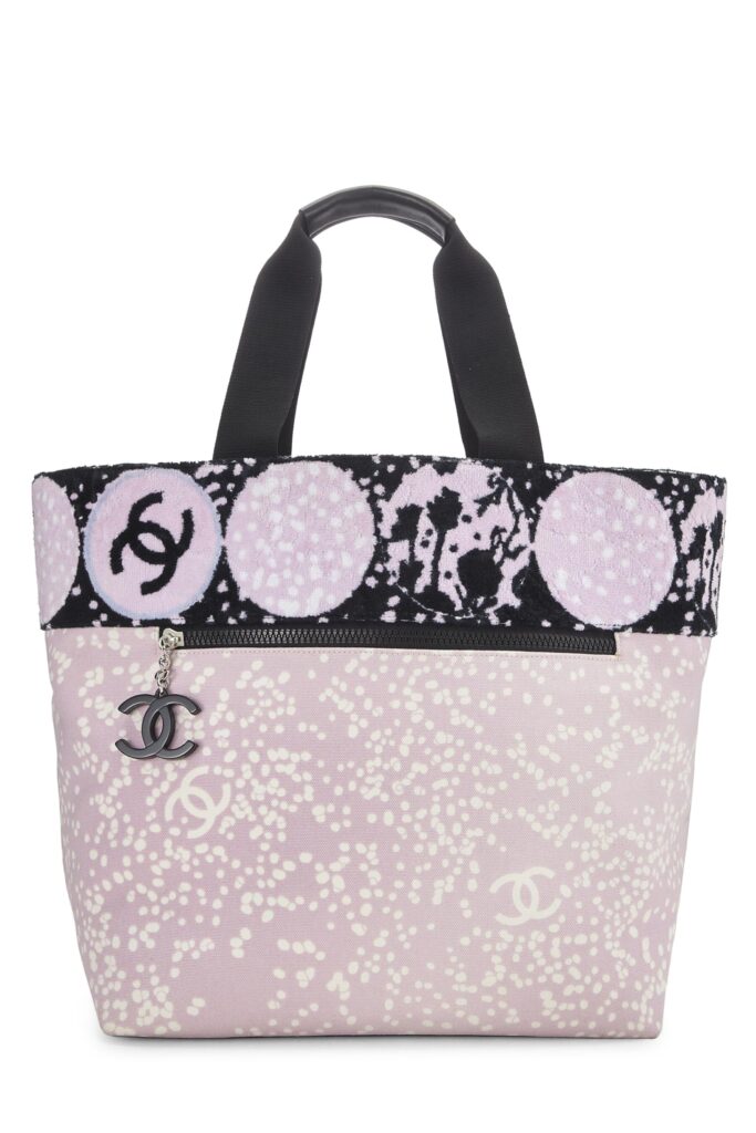 Chanel, Pink Terrycloth & Canvas 'CC' Tote, Pink | Studio Nafay