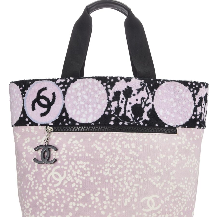 Chanel, Pink Terrycloth & Canvas 'CC' Tote, Pink | Studio Nafay