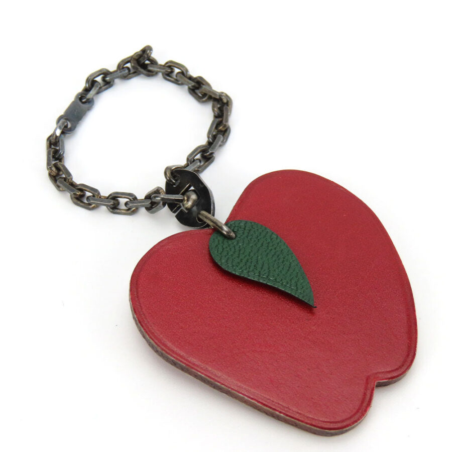 HERMES Bag charm Leather, Silver925 Red Apple Women | Studio Nafay