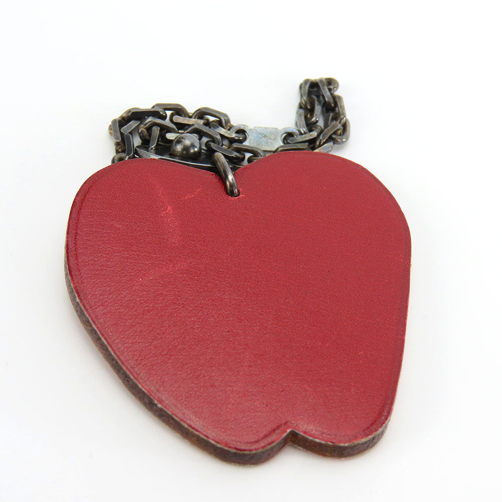 HERMES Bag charm Leather, Silver925 Red Apple Women