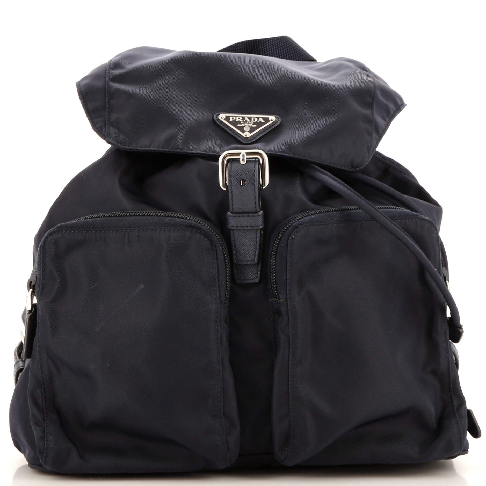 PRADA Double Pocket Buckle Backpack Tessuto Medium | Studio Nafay