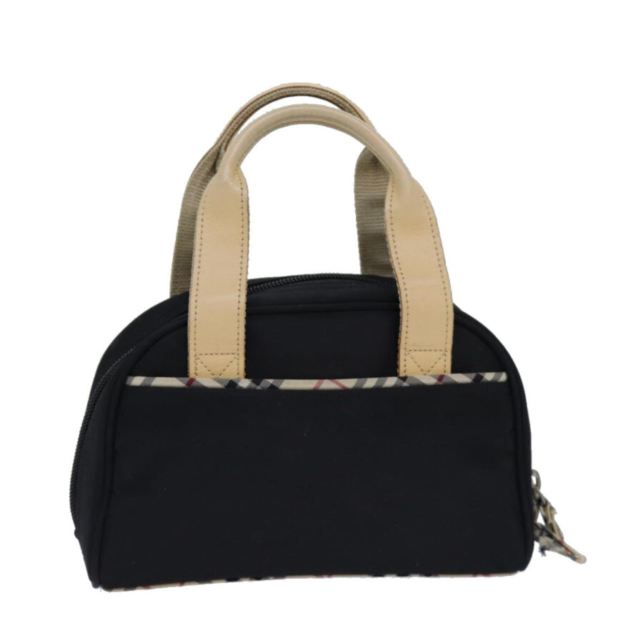 Burberry Nova Check Hand Bag Nylon Black Auth 83319 | Studio Nafay
