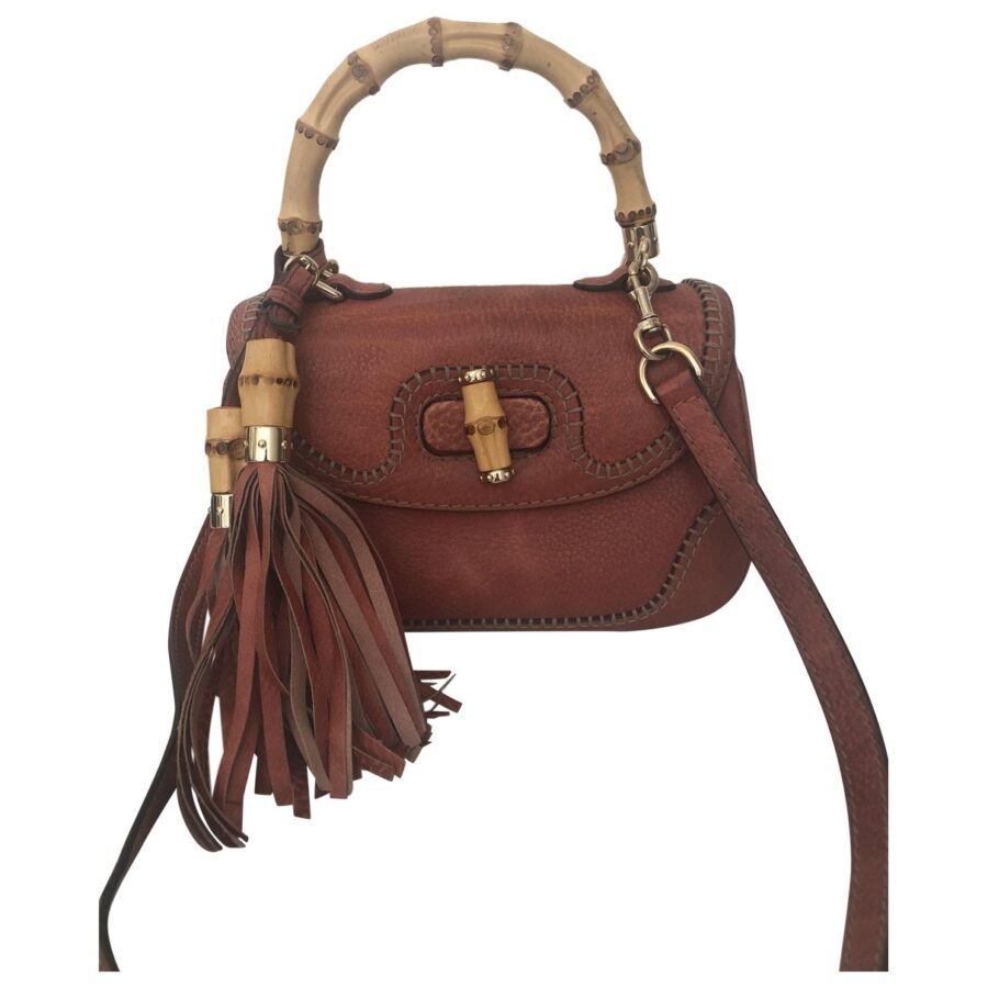 Gucci bamboo orange leather handbag | Studio Nafay