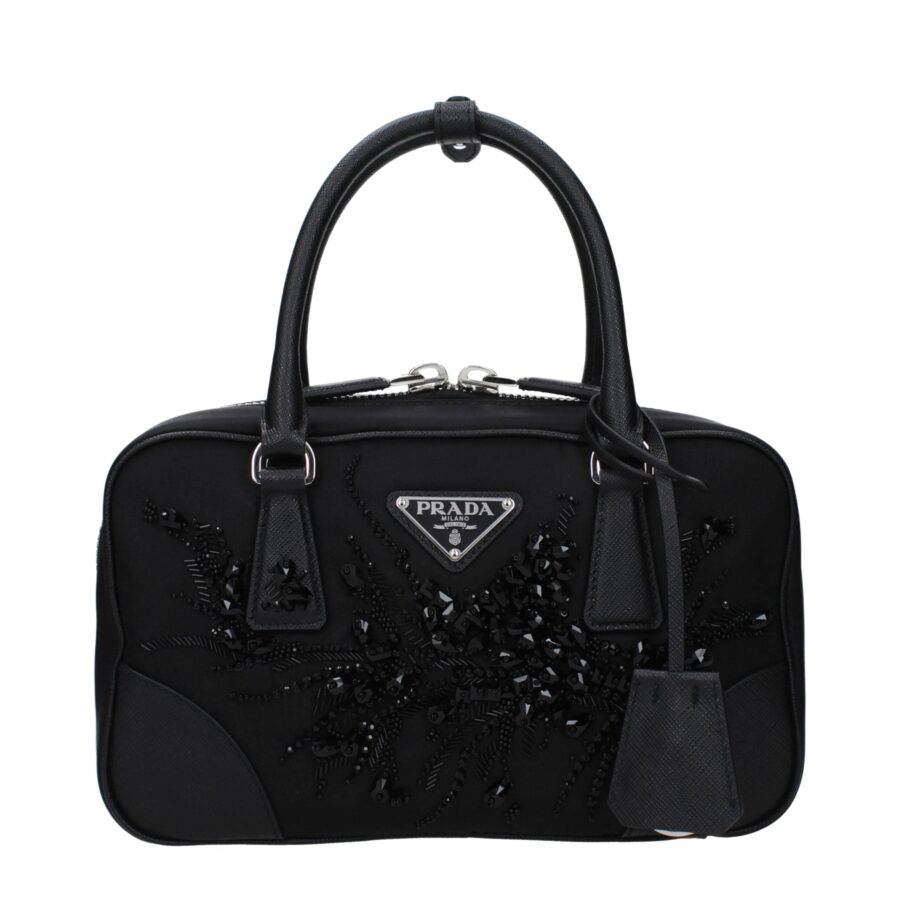 Prada Black Fabric Handbags | Studio Nafay