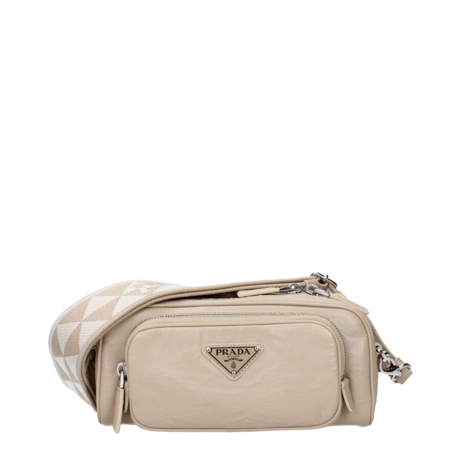 Prada Beige Leather Crossbody Bags | Studio Nafay