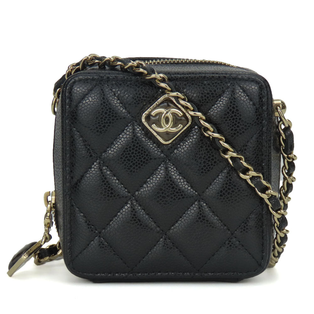 Chanel Leather Shoulder Bag Black Mini Classic Flap