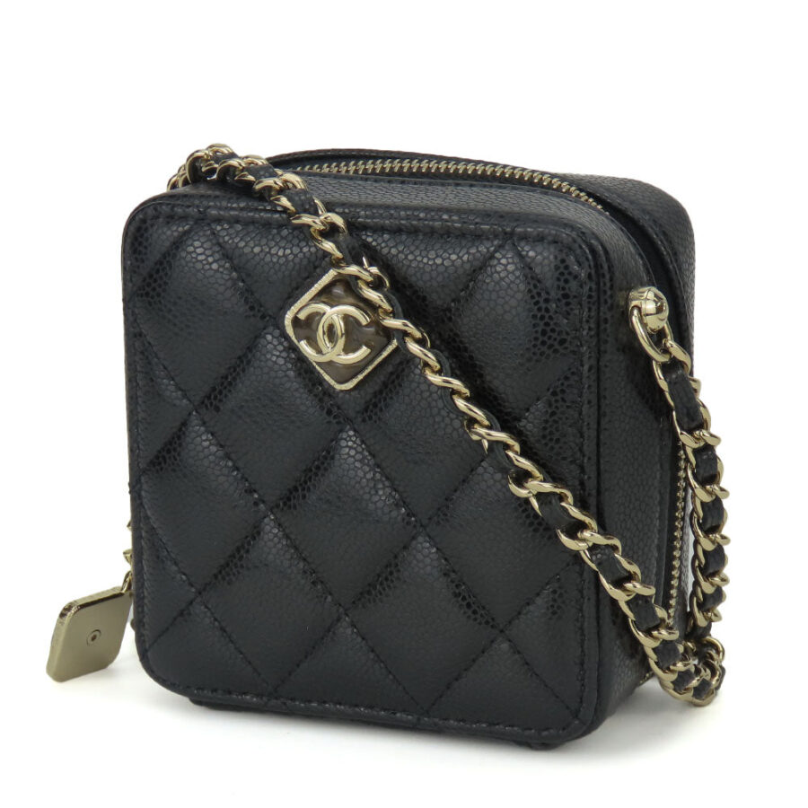 Chanel Leather Shoulder Bag Black Mini Classic Flap | Studio Nafay