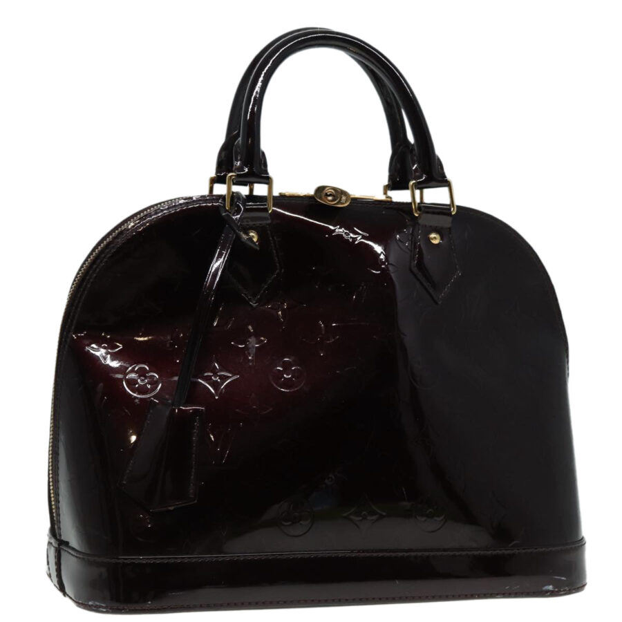 LOUIS VUITTON Monogram Vernis Alma PM Hand Bag Amarante LV Auth | Studio Nafay
