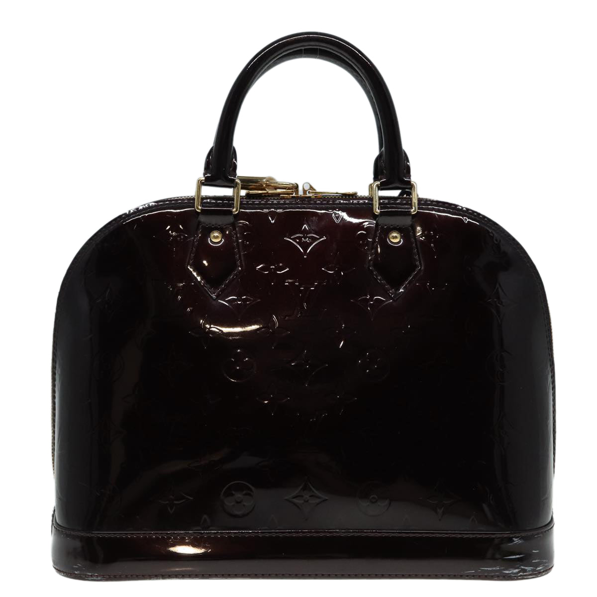 LOUIS VUITTON Monogram Vernis Alma PM Hand Bag Amarante LV Auth