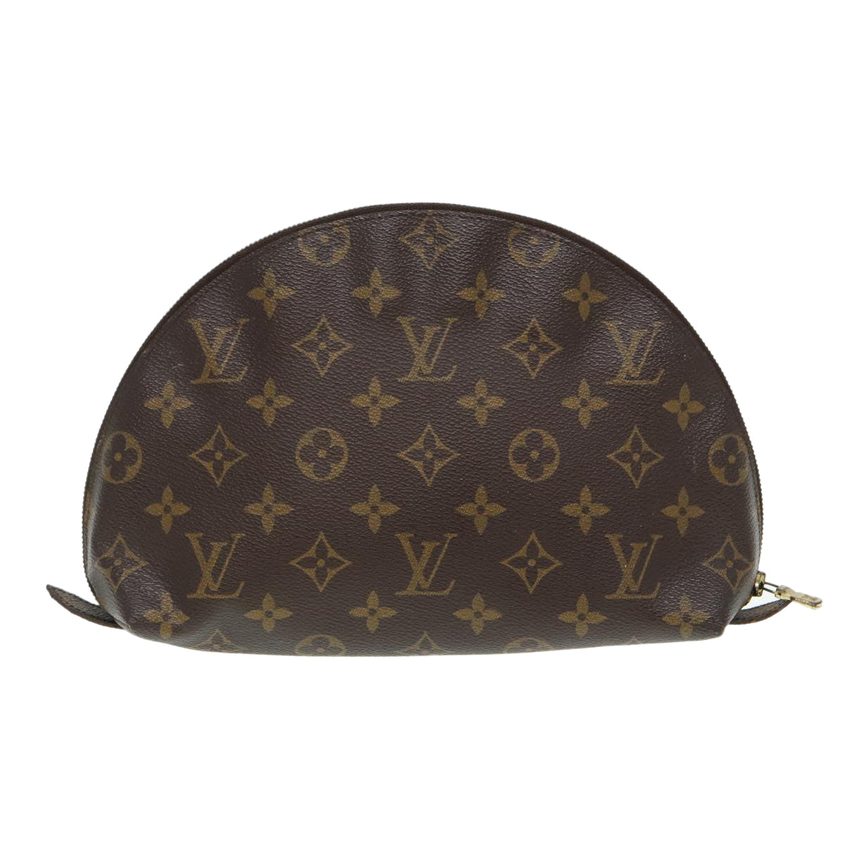 LOUIS VUITTON Monogram Trousse Demi Ronde Cosmetic Pouch LV Auth