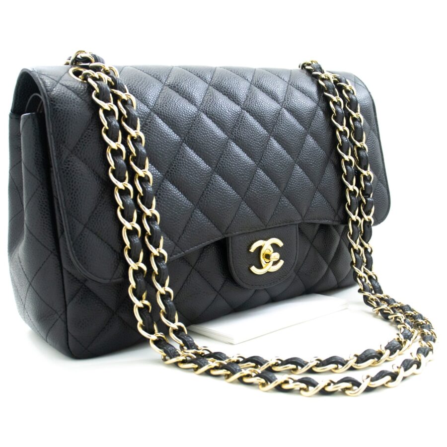 Chanel Classic Large " Chain Shoulder Bag W New Black Caviar | Studio Nafay