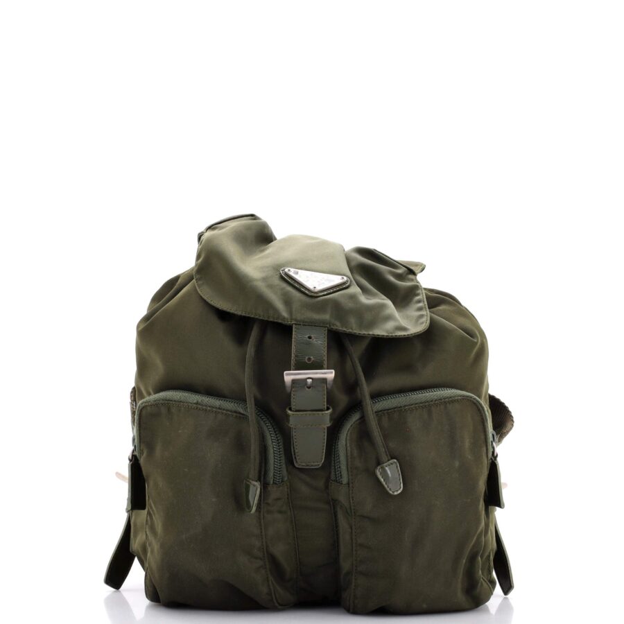 Double Front Pocket Backpack Tessuto Small | Studio Nafay